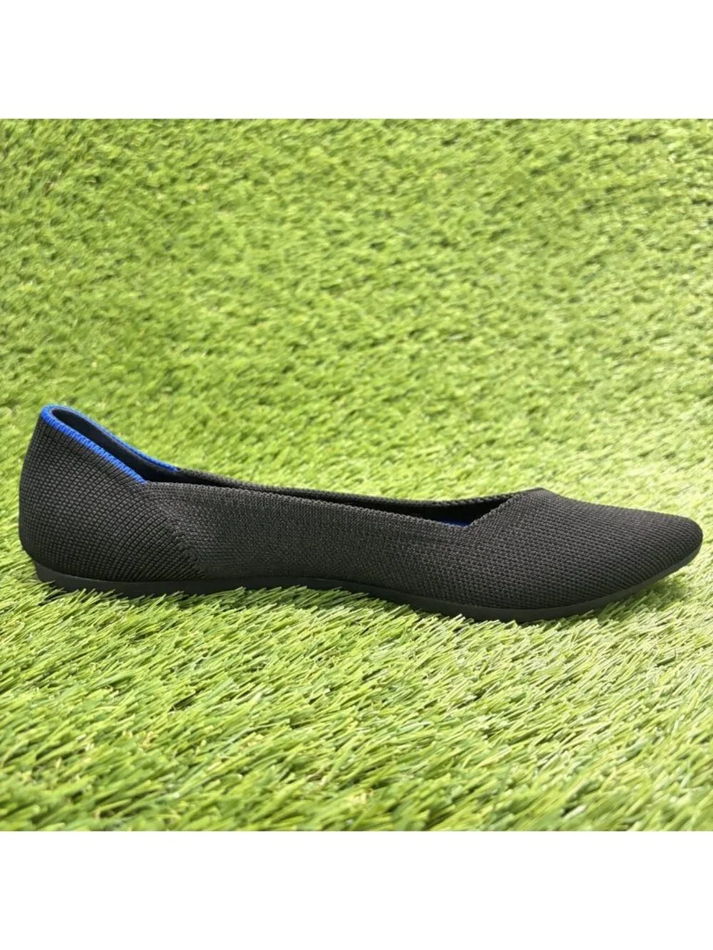 Rothy's The Point Womens Size 8.5 Black Blue Casual Classic Slip On Flats Shoes